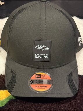 Baltimore Ravens New Era 2025 Sideline M-Crown 9FORTY Adjustable Hat Cap Black